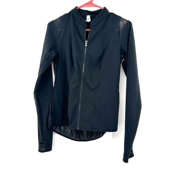 Under Armour Size Small Petite Jacket Black Fitted Semi Sheer Vented Zip Up - Picture 1 of 4